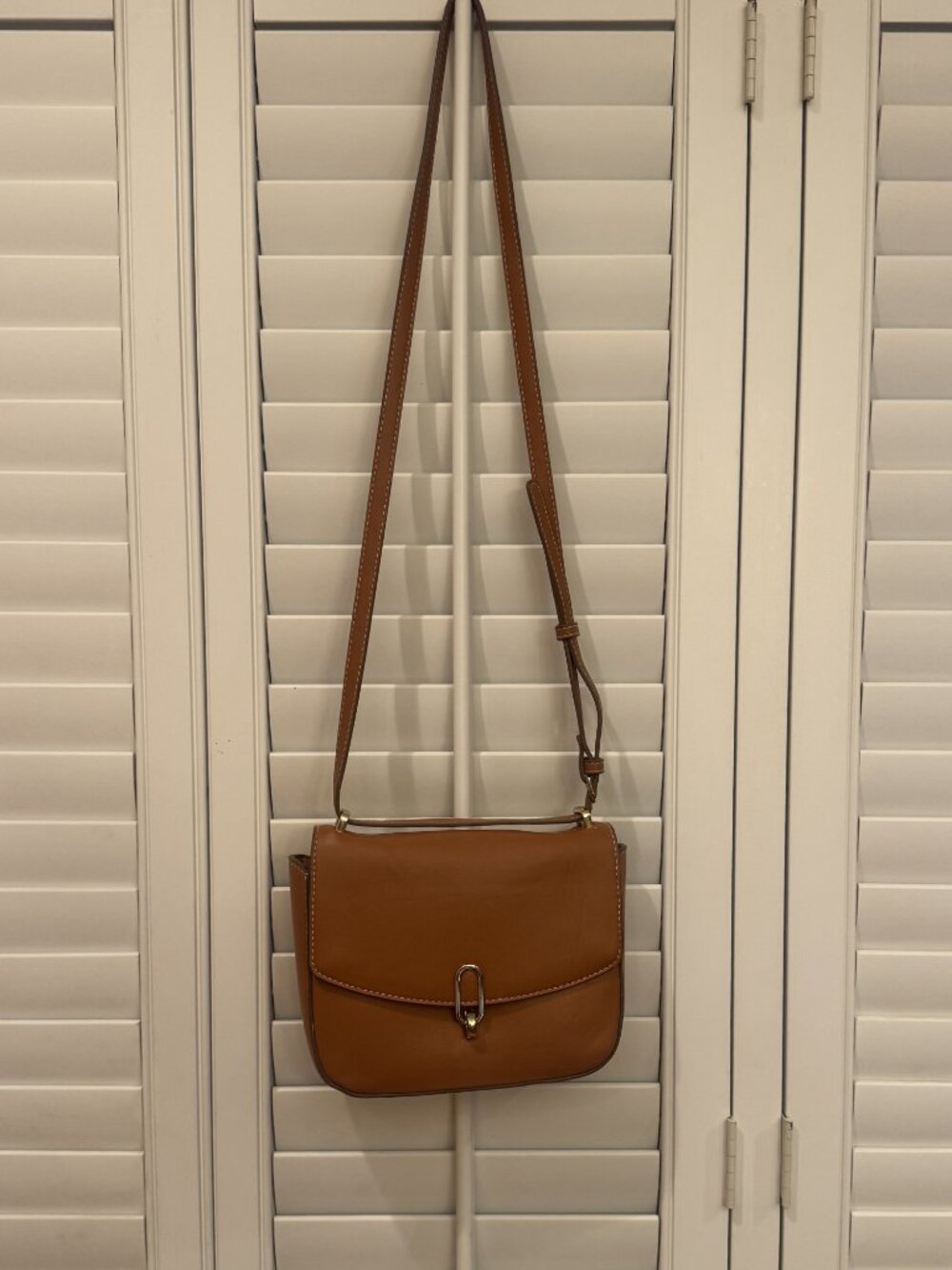 A New Day Brown Faux Leather Crossbody Purse